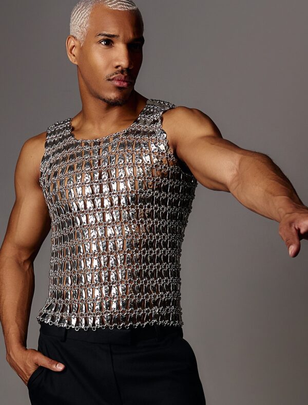 METALLIC REFLECTION HANDCRAFTED TANK T-SHIRT - Imagen 2