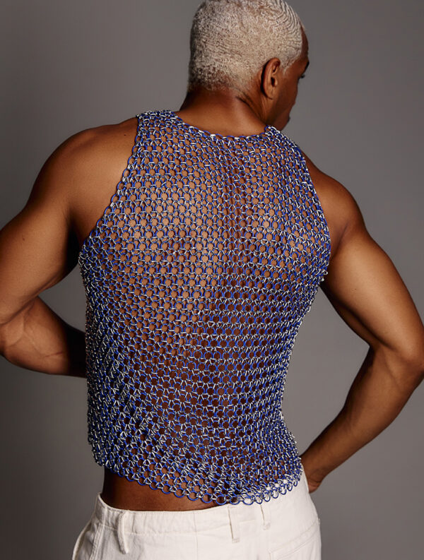 BLUE DI ALMAFI HANDCRAFTED TANK T-SHIRT - Imagen 3